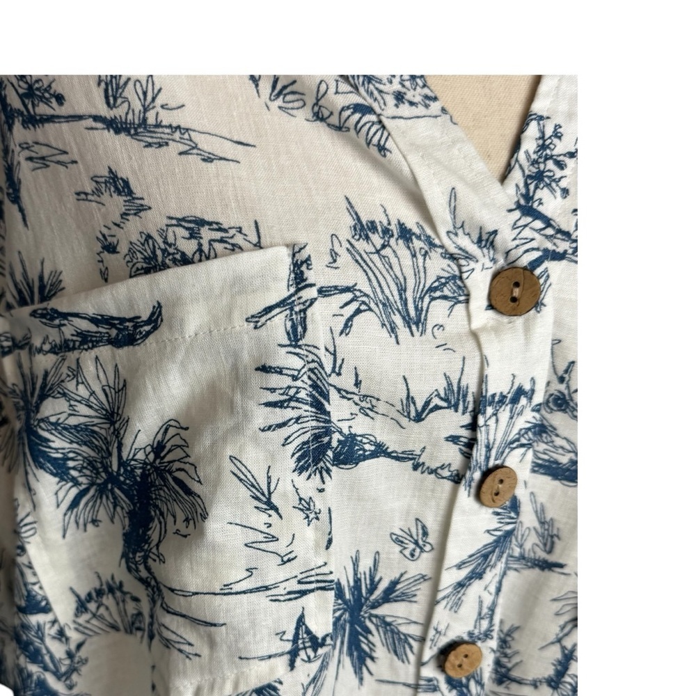 C&C California Linen Blend Button Down Shirt Larg… - image 5